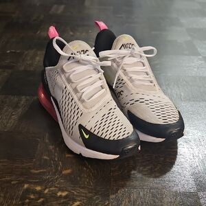 Nike Air Max 270 White and Black with Pink Accents